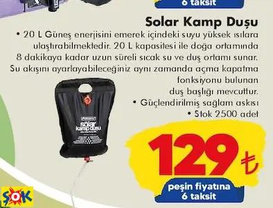 SOLAR KAMP DUŞU SOLAR KAMP DUŞU